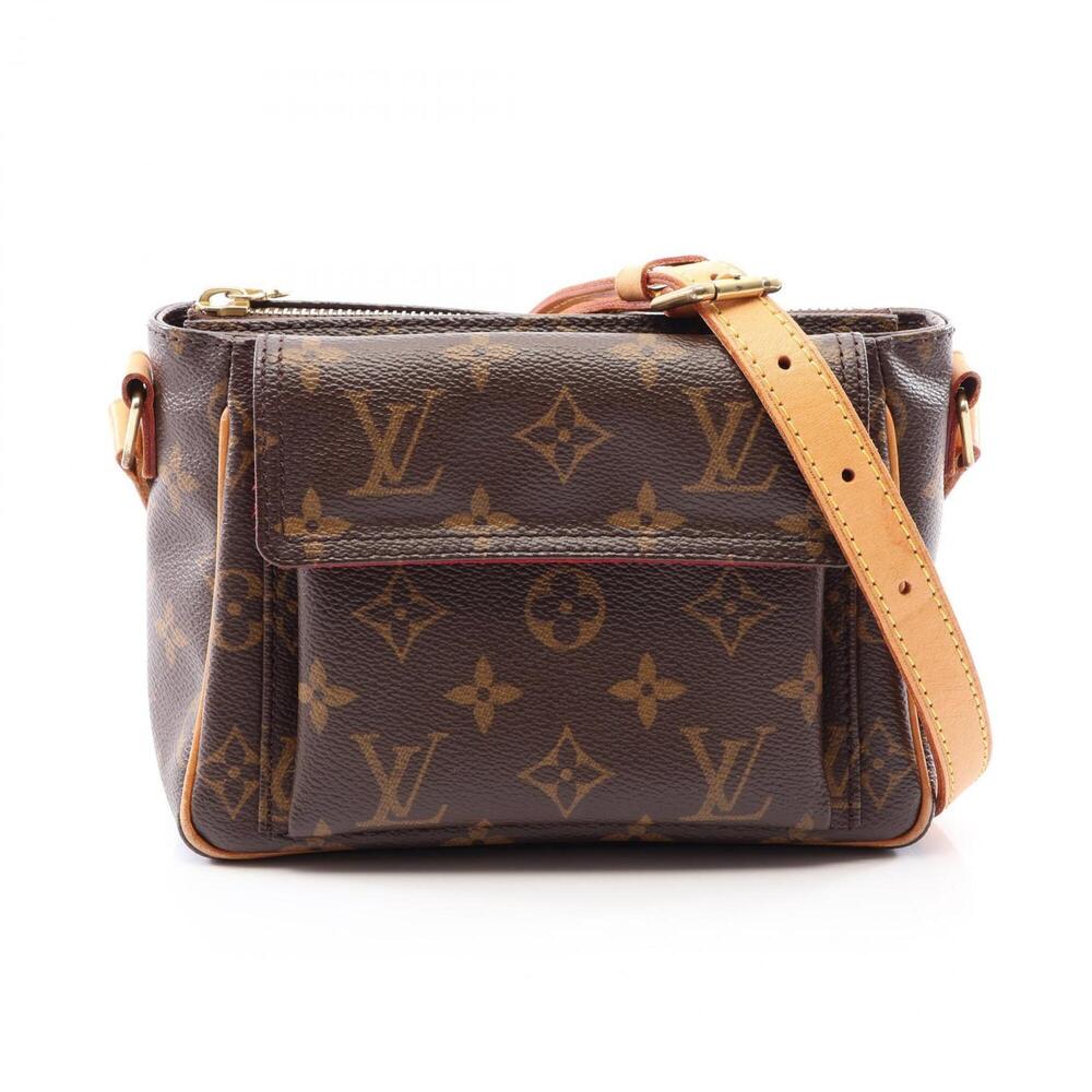 LOUIS VUITTON Authentic Brown Monogram Leather Shoulder Bag